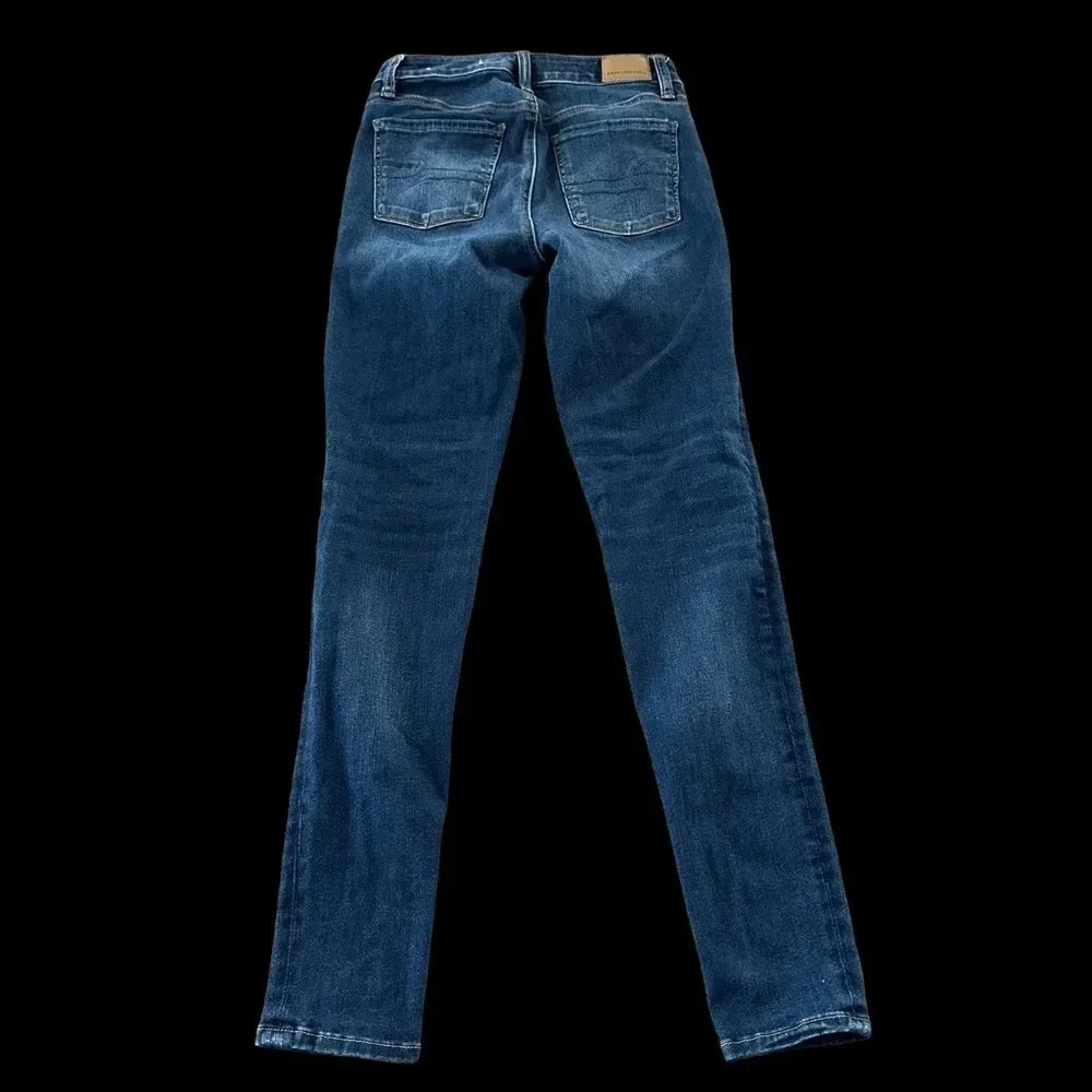 American Eagle Size 0 Super Hi Rise Jeggings Jeans 360‎ Next Level Stretch Blue